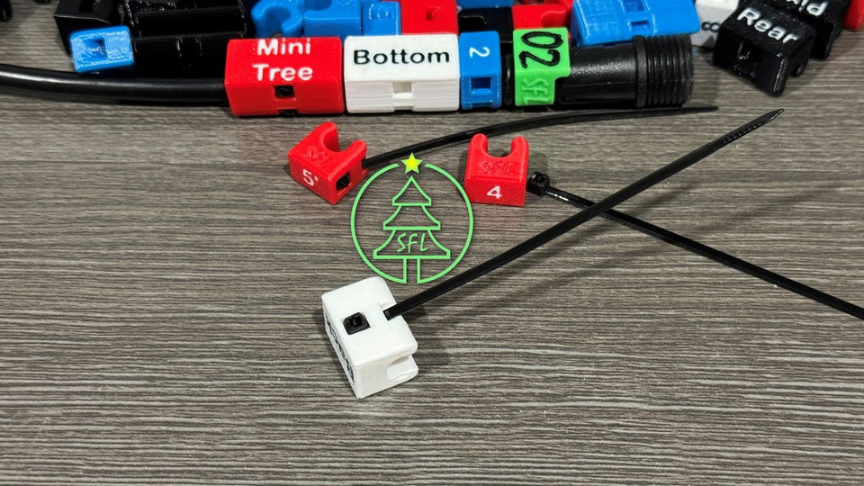 STL FILE - 6.25mm OD Pigtail Wire Labeling Clips​ - LOCATIONS