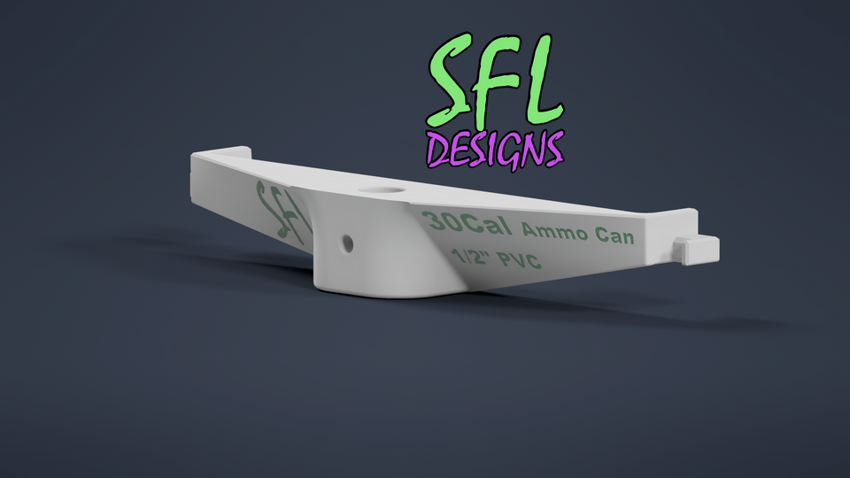STL File - 0.30 CAL Ammo Can Mount 1/2" PVC