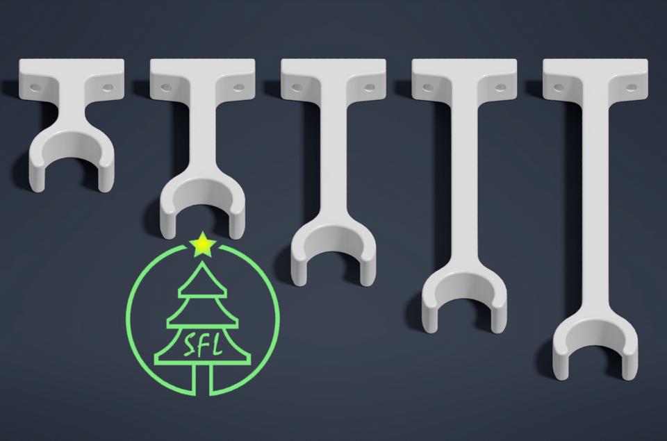 STL File - Standard Wall Mount Clip 1/2" PVC