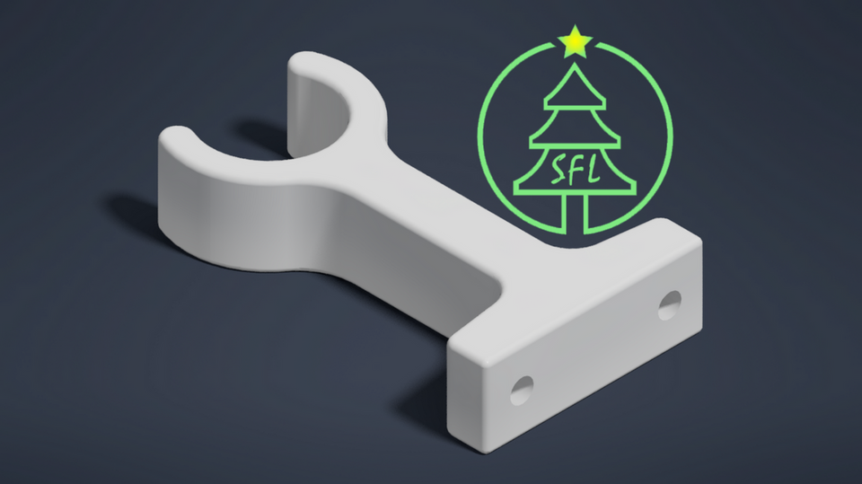 STL File - Standard Wall Mount Clip 20mm PVC