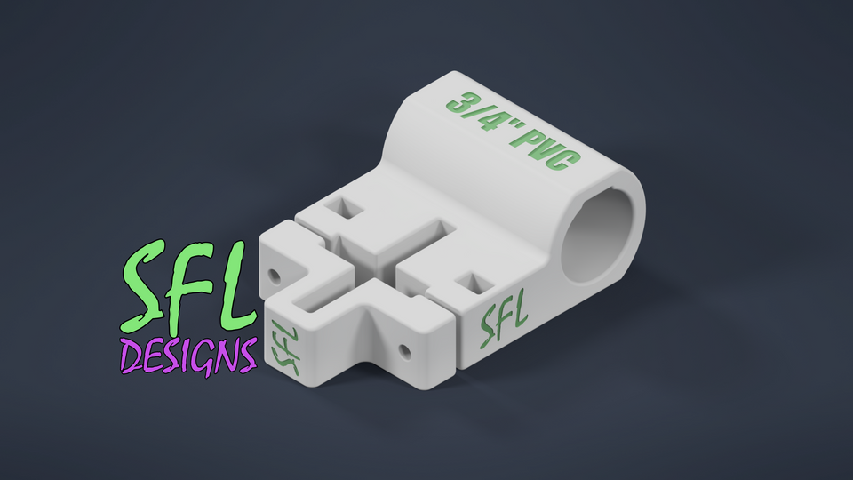 STL File - T-Post to Horizontal 3/4" PVC Pipe Bracket