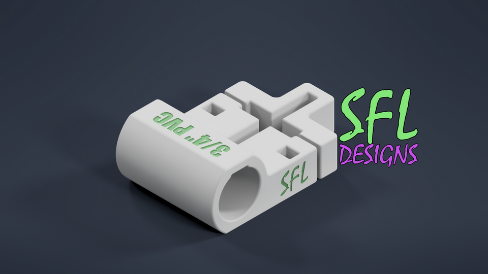 STL File - T-Post to Horizontal 3/4" PVC Pipe Bracket