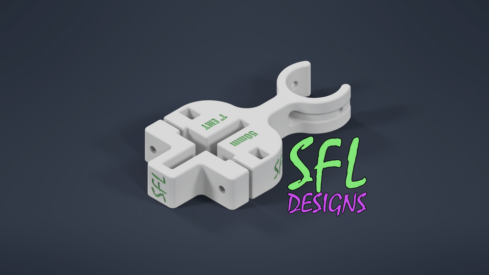 STL File - T-Post to Open Vertical 1" EMT Pipe Bracket