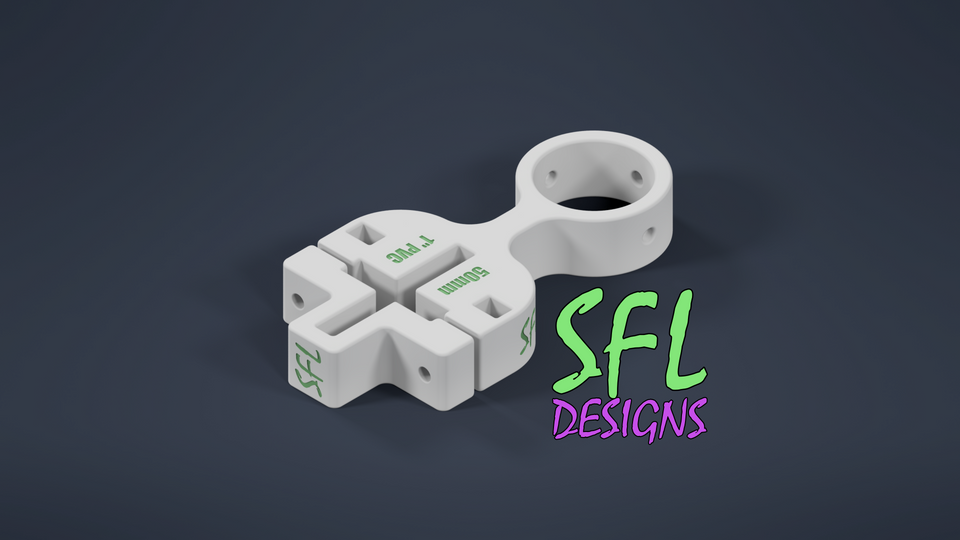STL File - T-Post to Closed Vertical 1" PVC Pipe Bracket