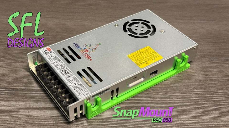 STL File - SnapMount Pro 350 - Single Power Supply Mount