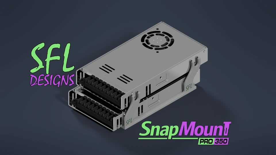 STL File - SnapMount Pro 350 - Dual Power Supply Mount
