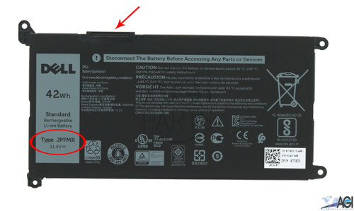 DELL 3100 (TOUCH & NON-TOUCH) (2 USB-C) (with cellular WWAN) BATTERY 3 CELL - TYPE# JPFMR (Short Cable Version)