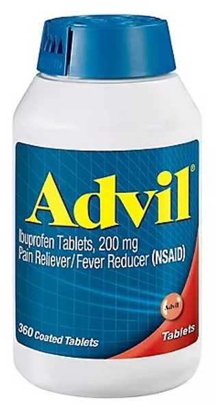 ADVIL Pain Relief Ibuprofen NSAID Coated Tablets 200mg 360tab 1pk