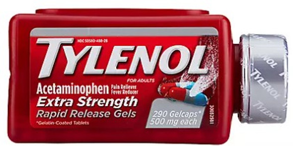 TYLENOL Pain Relief Acetaminophen  Gelcaps Tablets 500mg 290tab 1pk
