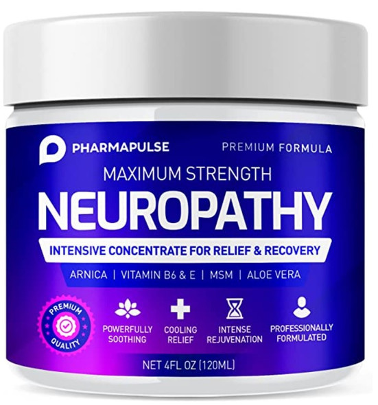 PHARMAPULSE Pain Relief Neuropathy Nerve Therapy & Relief Cream Topical 4oz 1pk