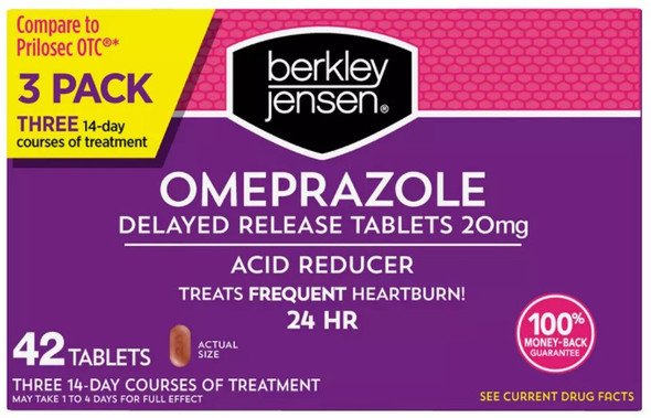 BERKLEY JENSEN Digestive Omeprazole Acid Reducer Tablets 20mg 42tab 1pk *Email us for Pricing Access