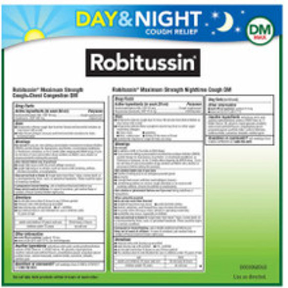 ROBITUSSIN Cough Cold & Flu DM Max 2 pk Day & 1pk Night Liquid 6.6oz 3pk *Email us for Pricing Access