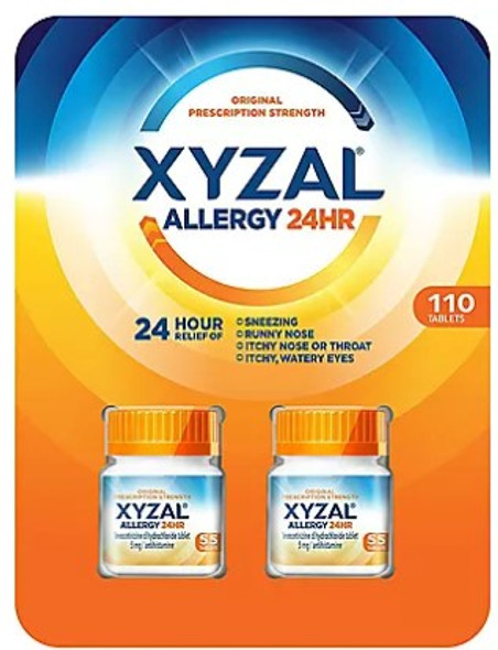 XYZAL Allergy & Sinus Levocetirizine dihydrochoride Tablets 5mg 55tab 2pk *Email us for Pricing Access