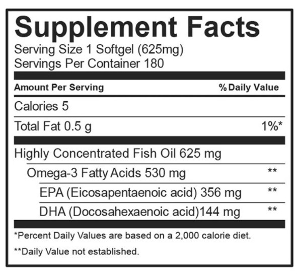 PURE ALASKA OMEGA Heart Health Omega-3 with EPA and DHA Softgels 180cap 1pk *Email us for Pricing Access