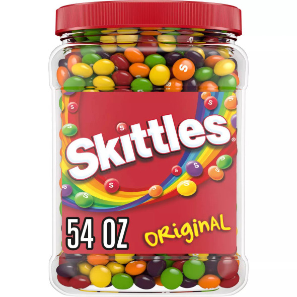 Skittles Chewy Candy Bulk Jar, Original Fruity Candy, 54 oz.