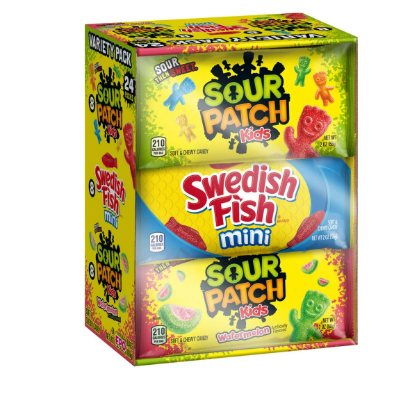 Sour Patch Kids & Swedish Fish Candy Variety Pack, 24 pk./2 oz.