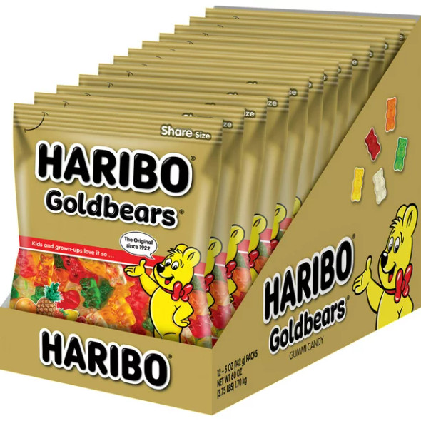 Haribo Goldbear Gummi Bears, 12 ct.