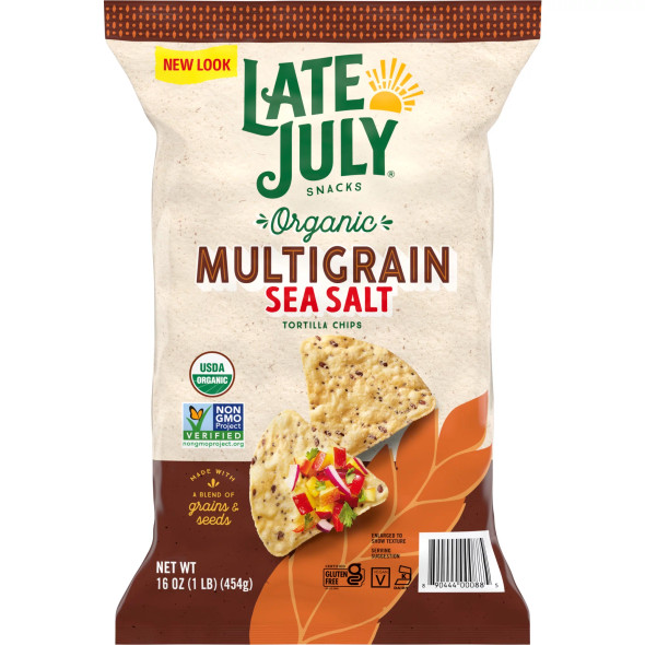 Late July Snacks Organic Multigrain Sea Salt Tortilla Chips, 16 oz.