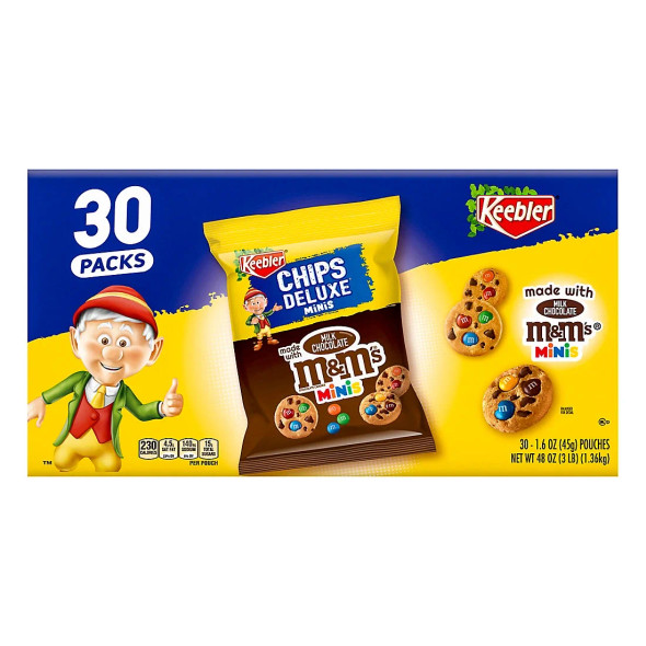 Keebler Chips Deluxe Chocolate Chip M&M Cookies, 30 ct.