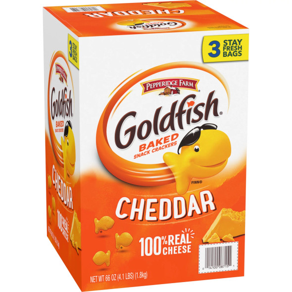 Pepperidge Farm Goldfish Cheddar Crackers Resealable Bags, 3 pk./19.2 oz.