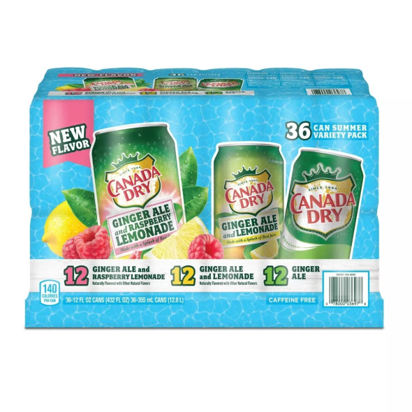 Canada Dry Summer Variety Pack Cans, 36 pk./12 oz.