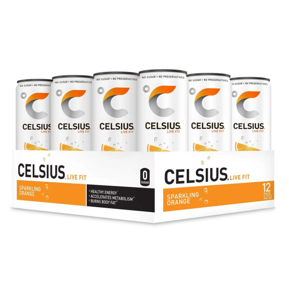 Celsius Essential Energy Variety Pack - Orange & Kiwi Guava, 24 ct./12 oz.