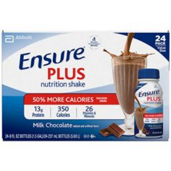 Ensure Plus Nutrition Shake - Chocolate - 24/8 oz plastic bottles