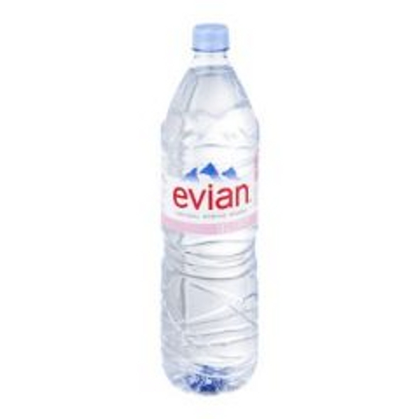 Evian- Natural Spring Water - 12/1.5L plastic bottles