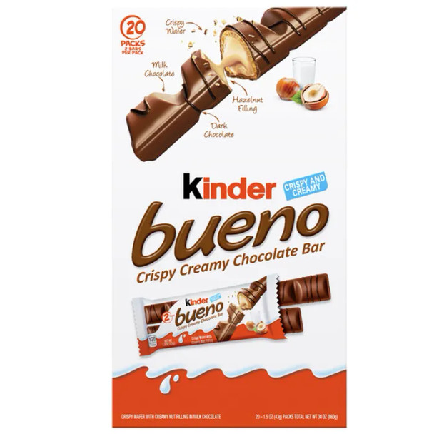 Kinder Bueno Crispy Creamy Chocolate Bars, 20 ct.