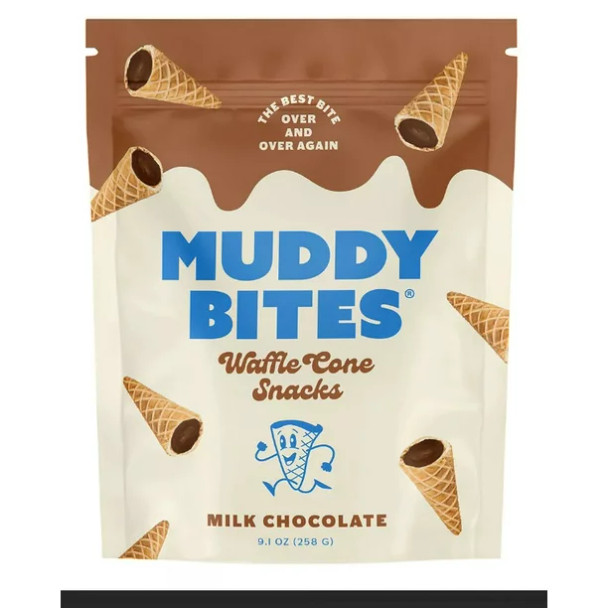Muddy Bites Milk Chocolate Waffle Cone Snacks, 9.1 oz.