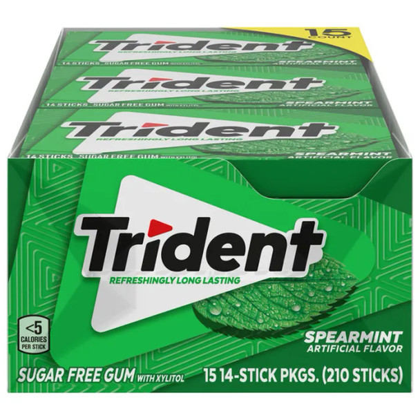Trident Spearmint Sugar-Free Gum, 15 pk.