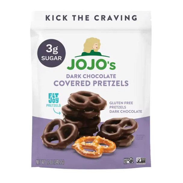 JOJO's Dark Chocolate Covered Gluten-Free Pretzels, 12 oz.