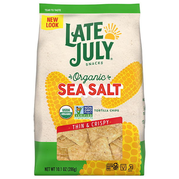 Late July Thin and Crispy Organic Sea Salt Tortilla Chips, 22 oz.