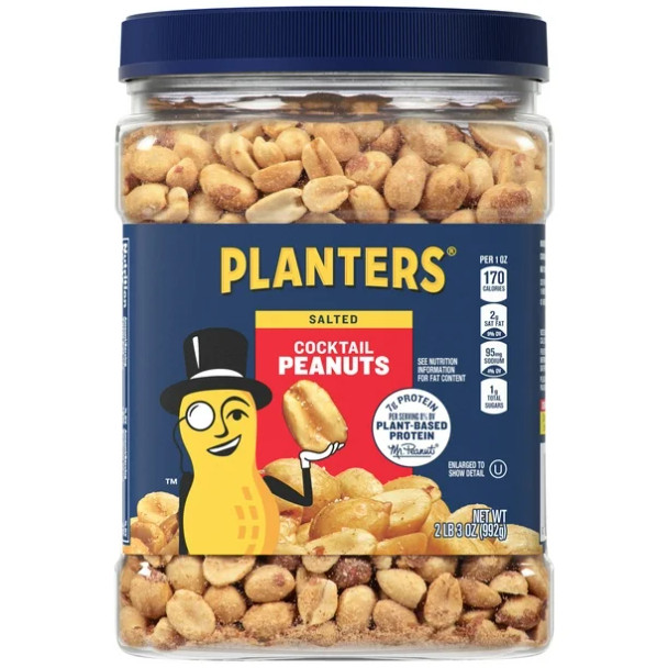 Planters Unsalted Dry Roasted Peanuts, 35 oz.