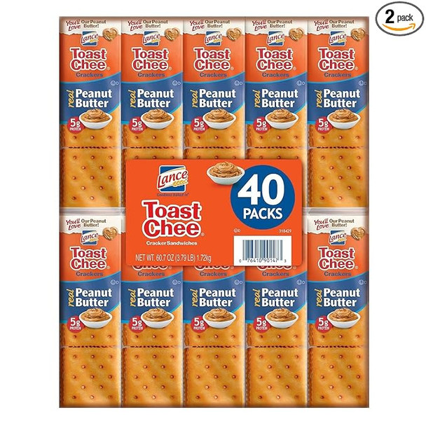Lance ToastChee Peanut Butter Sandwich Crackers, 40 pk.