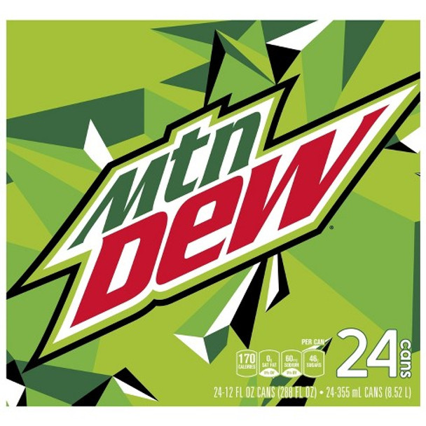 Mountain Dew Soda, 24 pk./12 oz. cans