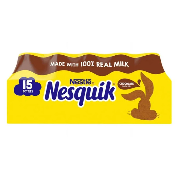 Nestle Nesquik Chocolate Low-Fat Milk Bottles, 15 ct./8 oz.