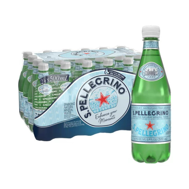 S.Pellegrino Sparkling Natural Mineral Water Plastic Bottles, 24 ct./16.9 fl. oz.