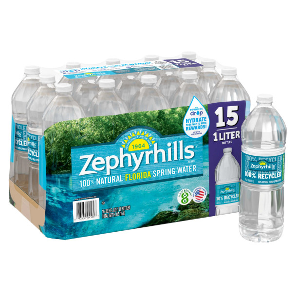 Zephyrhills 100% Natural Spring Water, 15 pk./1L