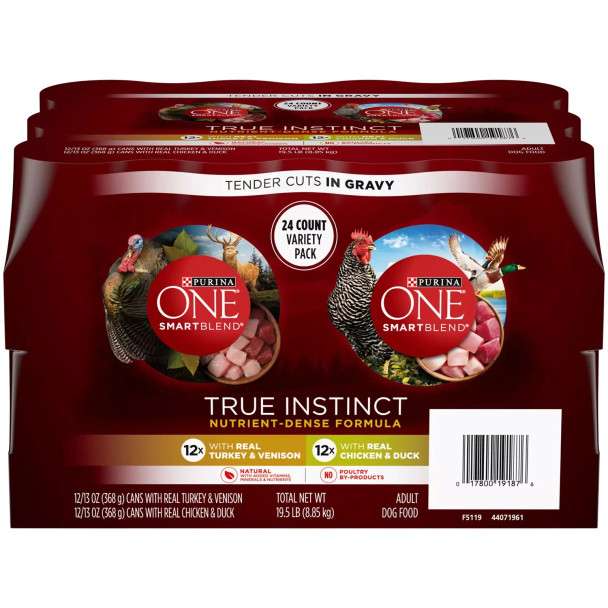 Purina ONE True Instinct Dog Food Variety Pack, 12 ct.