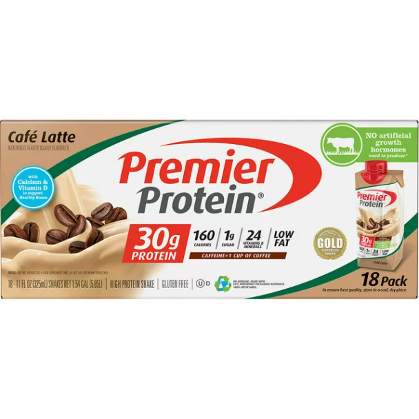 Premier Protein Cafe Latte Shake, 15 ct./11 oz.