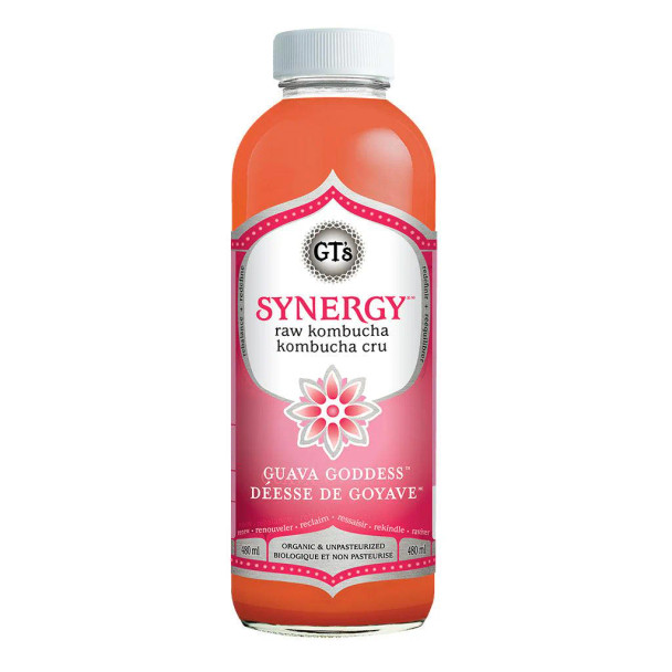 GT's Synergy Raw Kombucha - Guava Goddess, 48 oz.