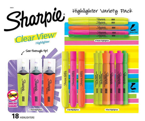 Sharpie Highlighter Variety Pack, 18 ct.