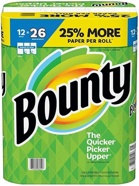 Bounty Select-A-Size Paper Towels, 12 ct./102 Sheets - White