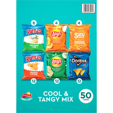Frito-Lay Cool and Tangy Mix Snacks and Chips Variety Pack, 50 pk.
