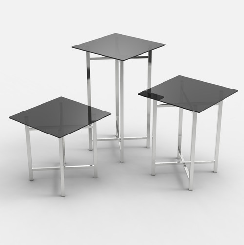 Grey Glass Square Table Top