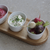 Walnut Porcelain condiment set