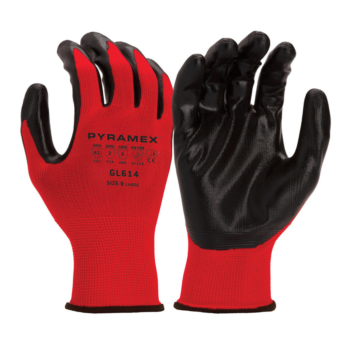 Pyramex GL614 Red A1 Cut Nitrile Dipped Gloves - Single Pair