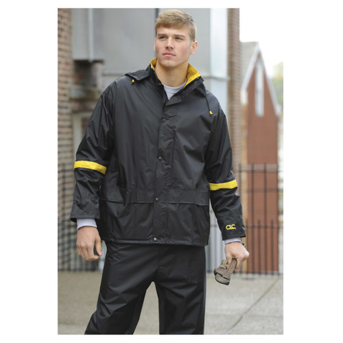 Custom Leather Craft - 3 Piece Black Nylon Rain Suit R103 Custom Leather Craft - 3 Piece Black Nylon Rain Suit R103