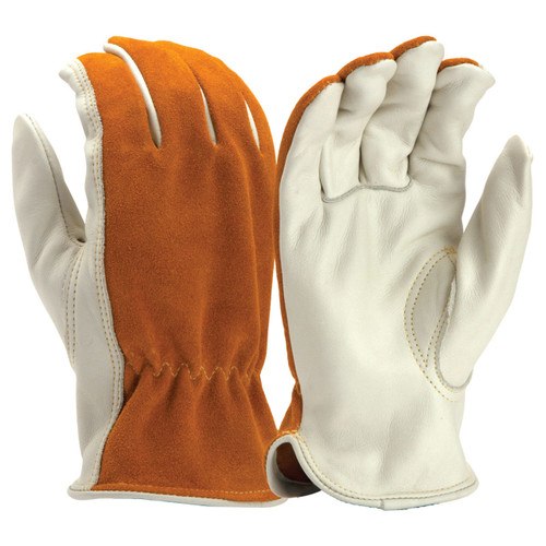 Premium Cowhide Leather Driver Work Gloves (Men's M)